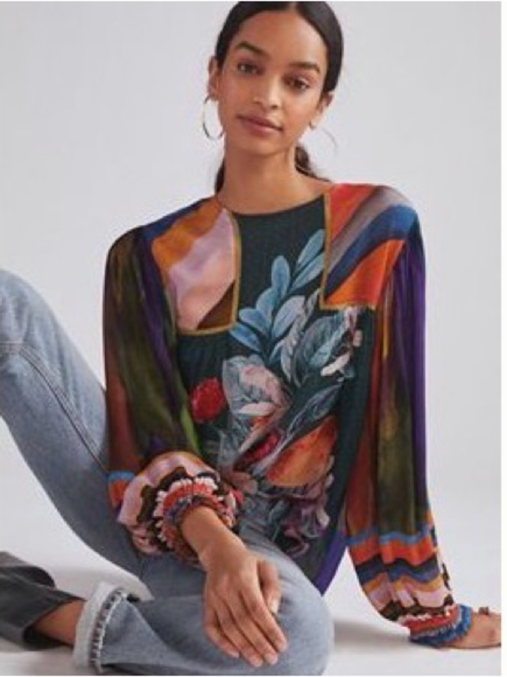 Anthropologie Blank London Miranda Peasant Blouse XS